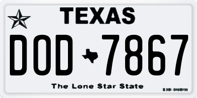 TX license plate DOD7867