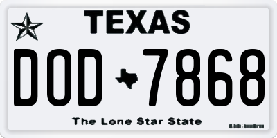 TX license plate DOD7868