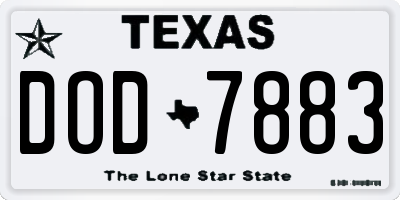 TX license plate DOD7883