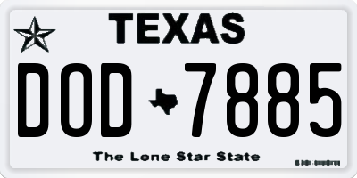 TX license plate DOD7885