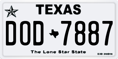 TX license plate DOD7887