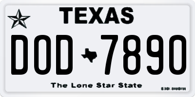 TX license plate DOD7890