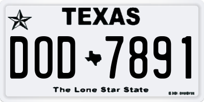 TX license plate DOD7891