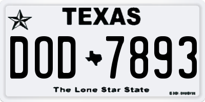 TX license plate DOD7893