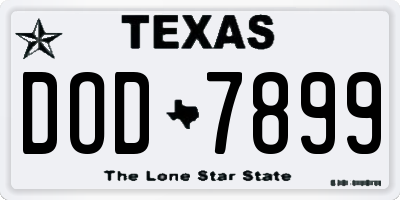 TX license plate DOD7899