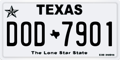 TX license plate DOD7901