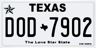 TX license plate DOD7902