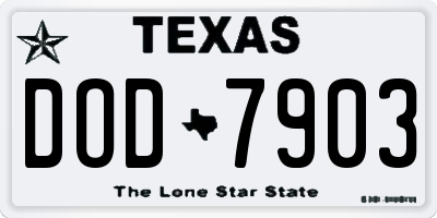 TX license plate DOD7903