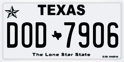 TX license plate DOD7906