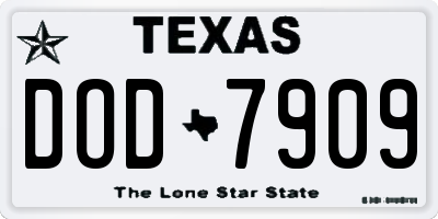 TX license plate DOD7909