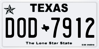TX license plate DOD7912