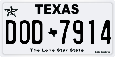 TX license plate DOD7914