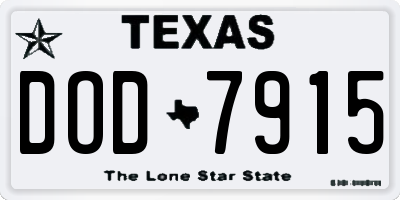 TX license plate DOD7915