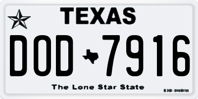 TX license plate DOD7916
