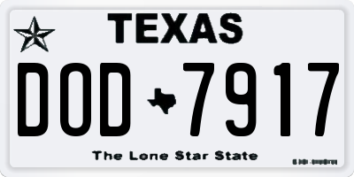 TX license plate DOD7917
