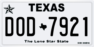 TX license plate DOD7921