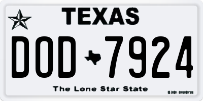 TX license plate DOD7924