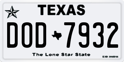 TX license plate DOD7932