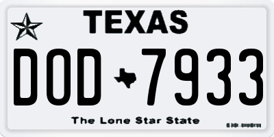 TX license plate DOD7933