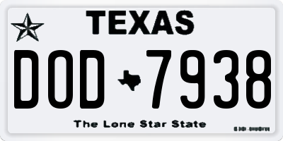 TX license plate DOD7938