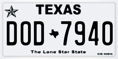 TX license plate DOD7940