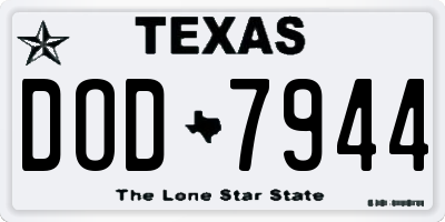 TX license plate DOD7944