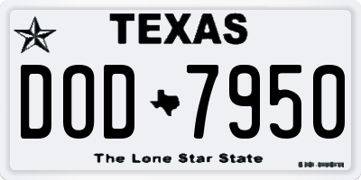 TX license plate DOD7950