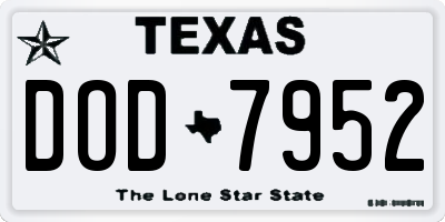 TX license plate DOD7952