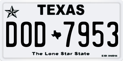 TX license plate DOD7953