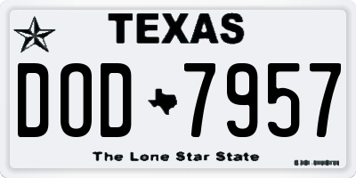 TX license plate DOD7957