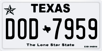 TX license plate DOD7959