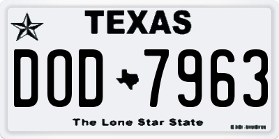 TX license plate DOD7963
