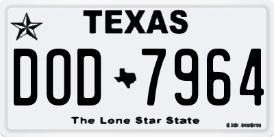 TX license plate DOD7964