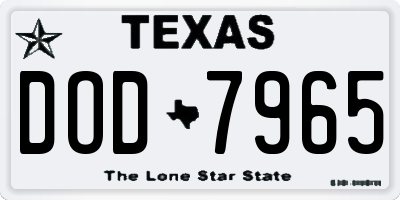 TX license plate DOD7965