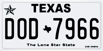 TX license plate DOD7966