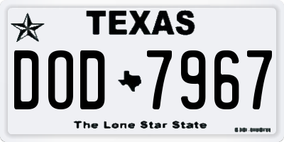 TX license plate DOD7967