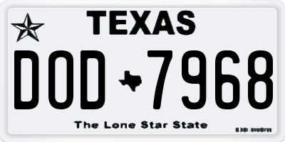 TX license plate DOD7968