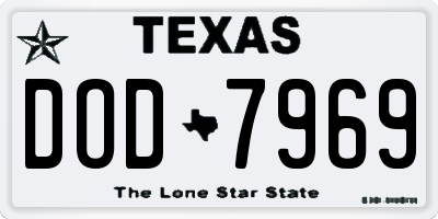 TX license plate DOD7969