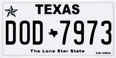 TX license plate DOD7973