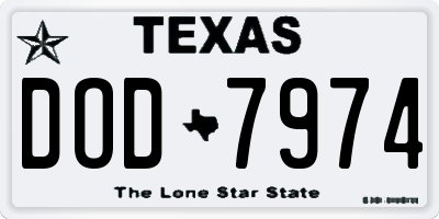 TX license plate DOD7974