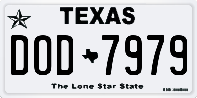 TX license plate DOD7979