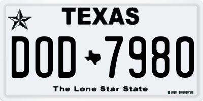 TX license plate DOD7980