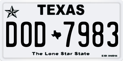 TX license plate DOD7983