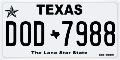 TX license plate DOD7988