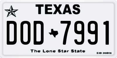 TX license plate DOD7991