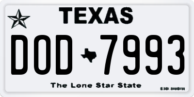 TX license plate DOD7993