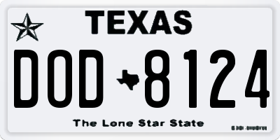 TX license plate DOD8124