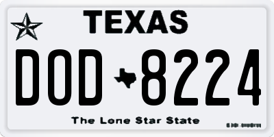TX license plate DOD8224