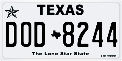 TX license plate DOD8244