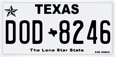TX license plate DOD8246